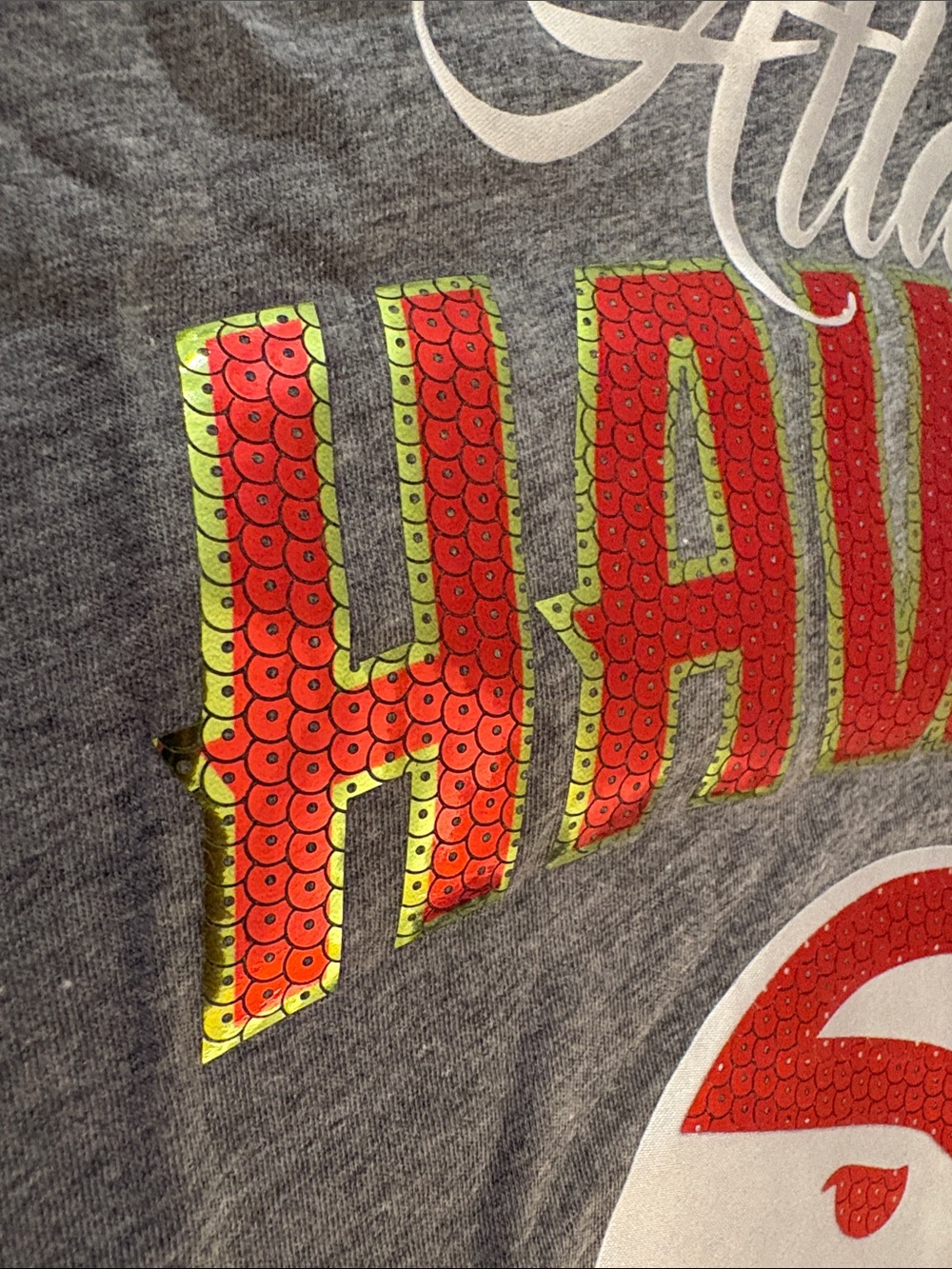 NWT [gameday couture] Atlanta Hawks NBA Short Sleeve “Sequin” Shirt Women’s M - Picture 7 of 10